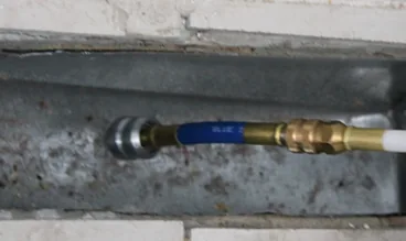 Dusty vent before cleaning, with air whip inserted